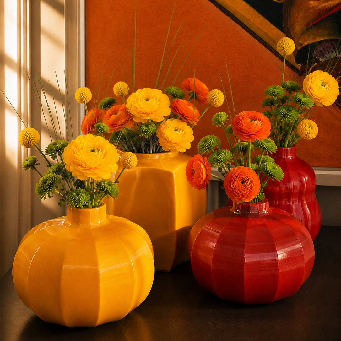 Octagon Pumpkin Vase