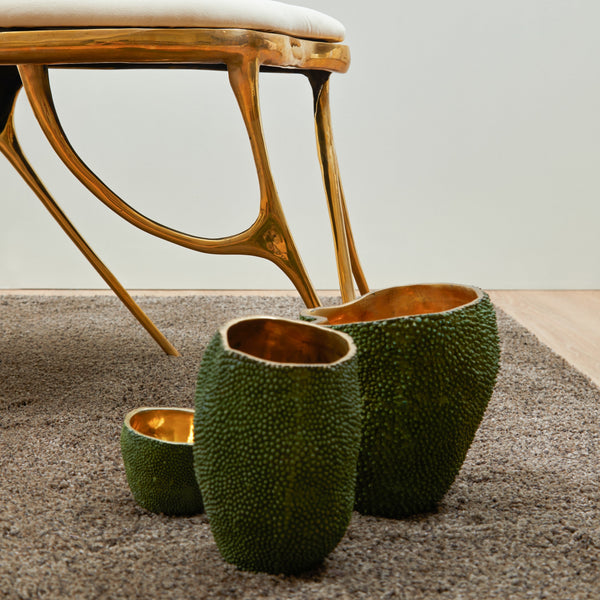 Jackfruit Vase aus massivem Messing